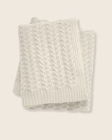 Braided Cable Knit Throw in Ivory