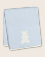 Baby Bear Blanket in Baby Blue/Ivory