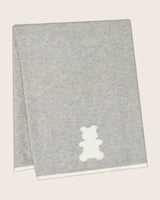 Baby cashmere Bear Blanket in Grey/Ivory