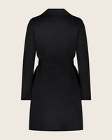 Victoria cashmere belted coat in black back view