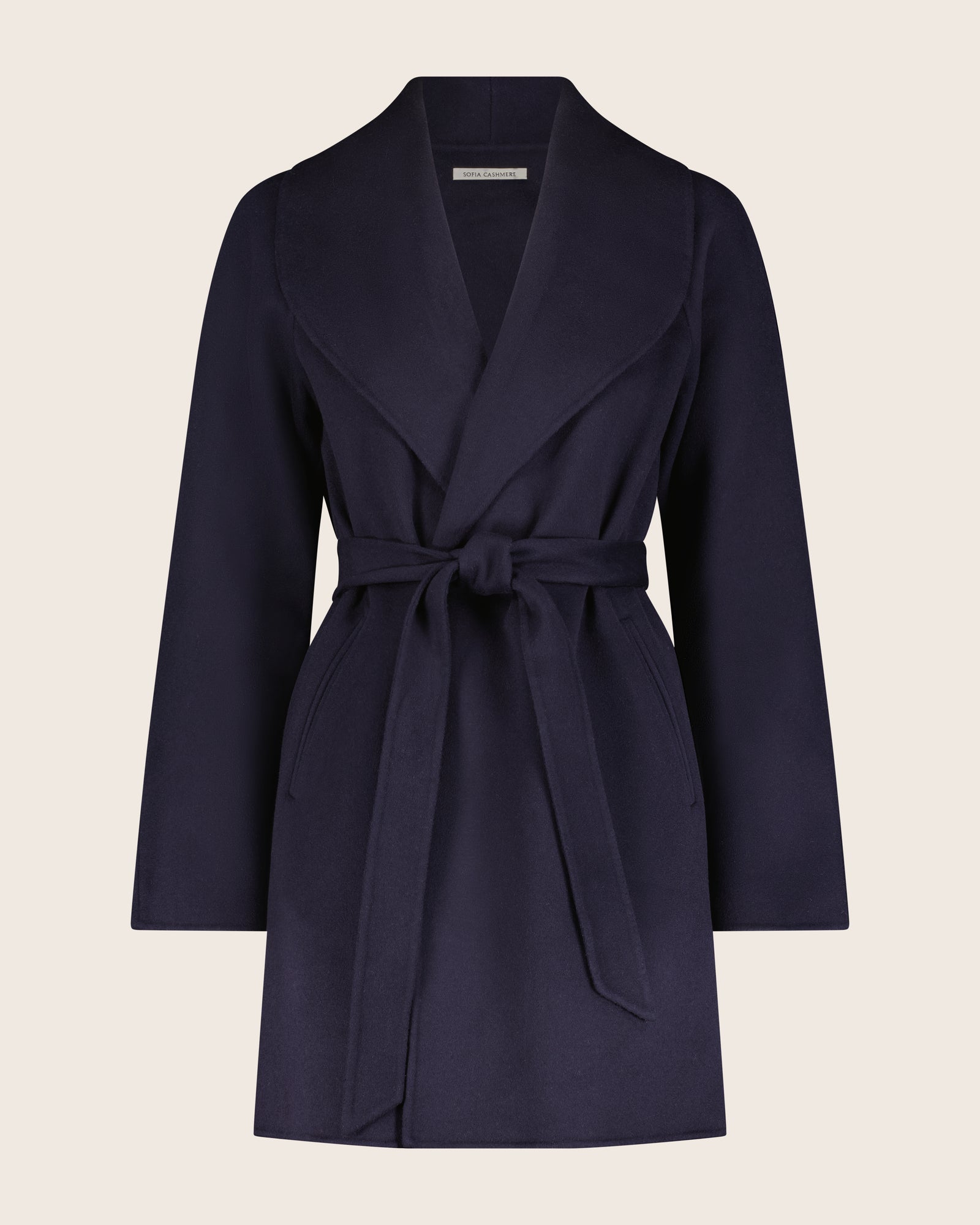 doubleface wool cashmere shawl collar coat