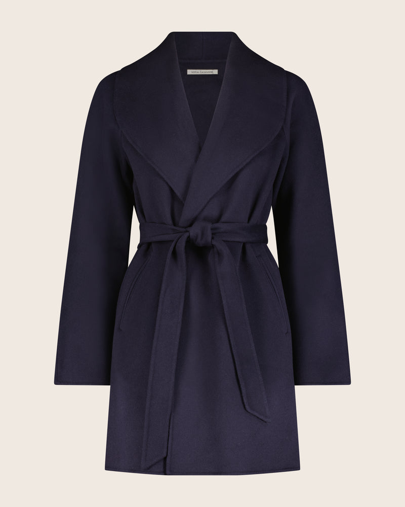Victoria Coat in navy front