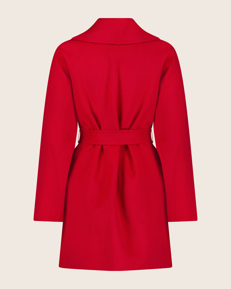 Victoria Coat in red back view