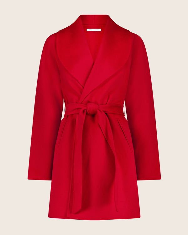 Victoria cashmere blend Coat in Red front