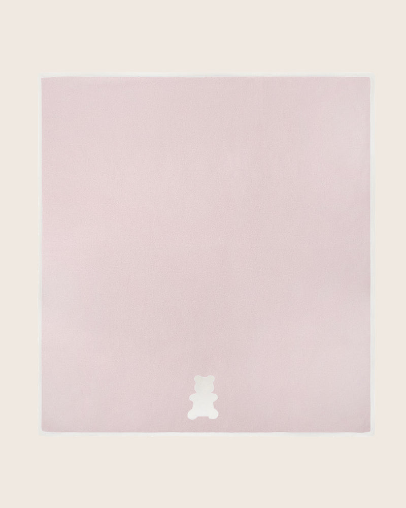 Bear Baby Blanket in Baby Soft Pink/Ivory