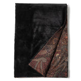 Mink and Paisley Cashmere Throw in Black