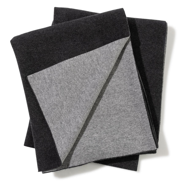 Reversible Jersey Knit Throw in Grey/Black