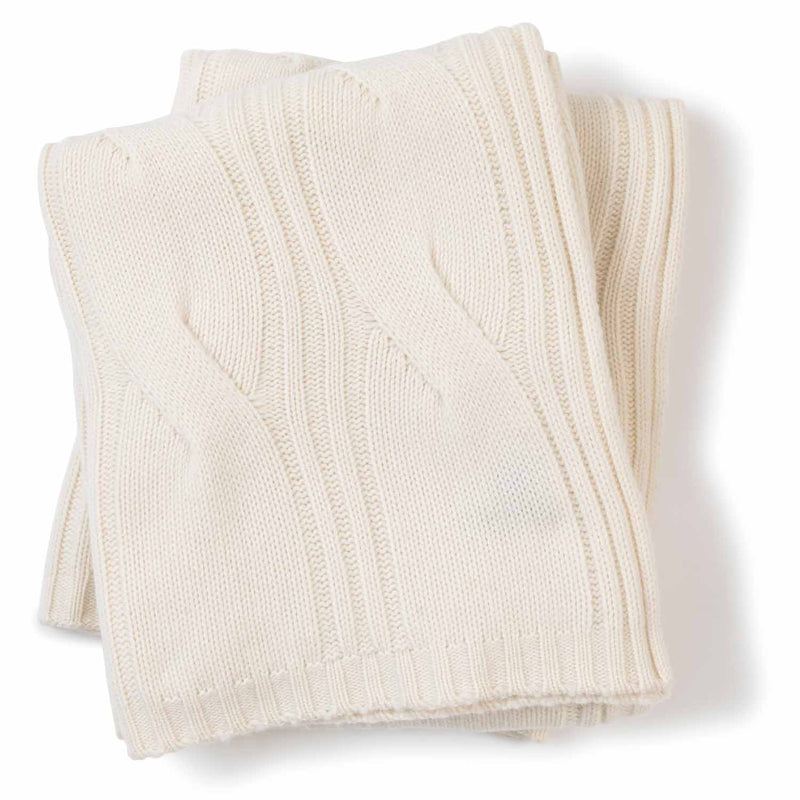 Oversized Cable Knit Throw in Ivory