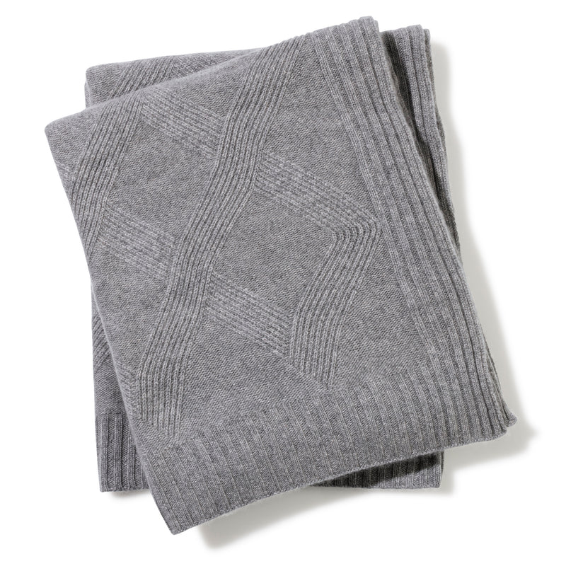 Diamante Cashmere Throw in Grey