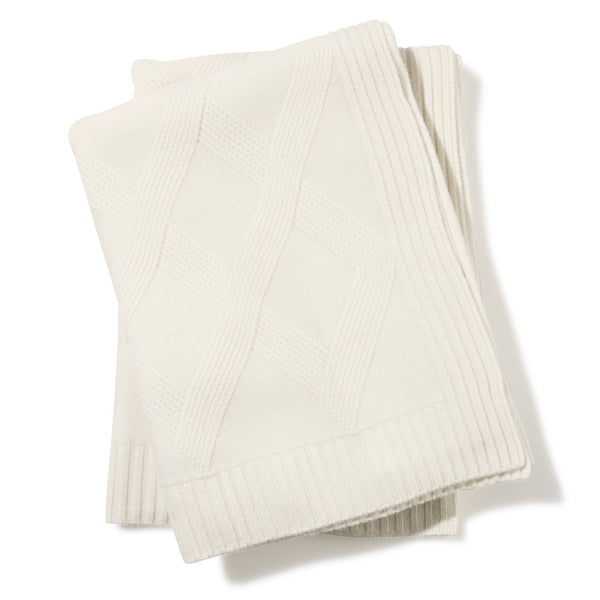 Diamante Cashmere Throw in Ivory