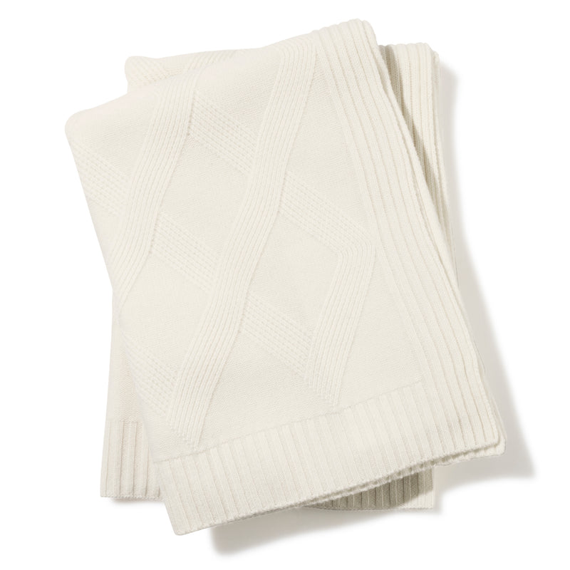 Diamante Cashmere Throw in Ivory