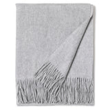 Fringed Woven Throw in Grey