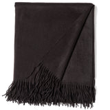 Fringed Woven Throw in Chocolate
