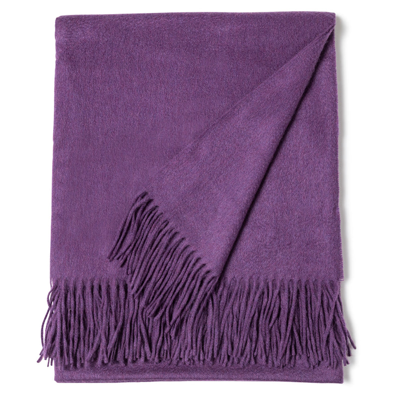 Fringed Woven Throw in Purple