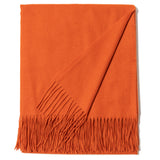 Fringed Woven Throw in Paprika