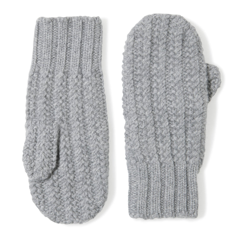 Chunky Tuck Stitched Mitten in grey