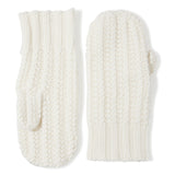 Chunky Tuck Stitched Mitten in ivory