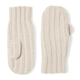 Chunky Tuck Stitched Mitten in Oatmeal