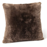 Beaver Fur and Cashmere pillow in brown 18" x 18"