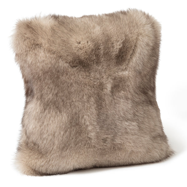 Finland Fur and Cashmere Pillow in Stone