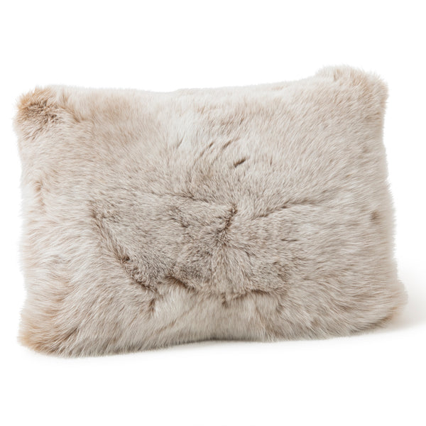 Finland Fur and Cashmere Pillow in Blush