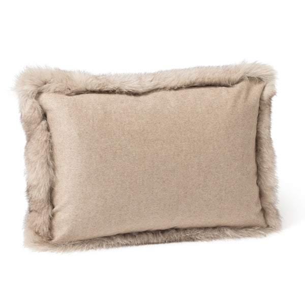 Finland Fur and Cashmere Pillow in Blush