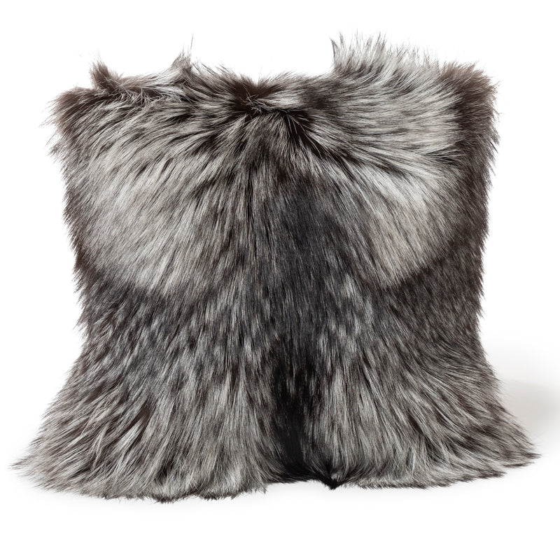 Finland Fur and Cashmere Pillow in Grey 16" x 16"