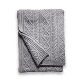 Ornate Cable Knit Throw in Grey