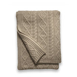 Ornate Cable Knit Throw in Heather Taupe