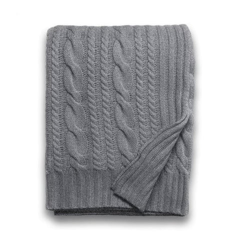 Fisherman Knit Throw in Grey