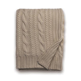 Fisherman Knit Throw in Heather Taupe