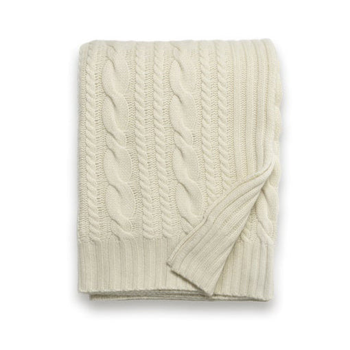 Fisherman Knit Throw in Ivory