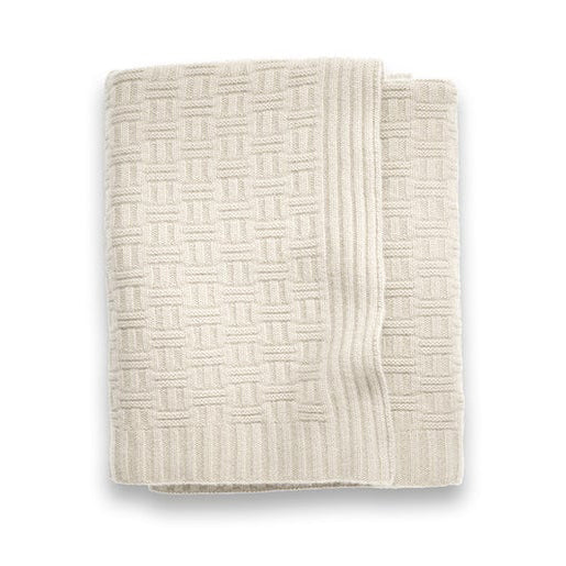 Geometric Knit Throw in Ivory
