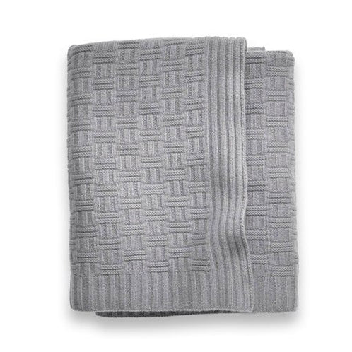 Geometric Knit Throw in Grey