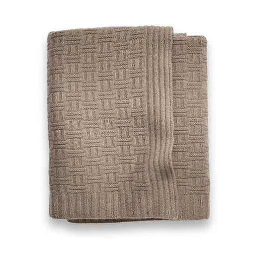 Geometric Knit Throw in Heather Taupe