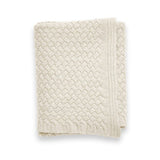 Basketweave Knit Throw in Ivory