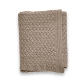 Basketweave Knit Throw in Heather Taupe