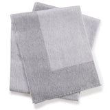 Woven fringed Border Stripe Throw in Grey