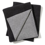 Reversible Jersey Knit cashmere Throw in Charcoal/Grey