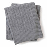 Cable Knit cashmere Throw in Grey