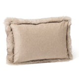Finland Fur and Cashmere Pillow 14" x 20" in stone