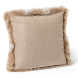 Finland Fur and Cashmere Pillow 16" x 16" in color stone