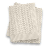 Braided Cable Knit Throw in Ivory
