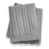 Braided Cable Knit Throw in Grey