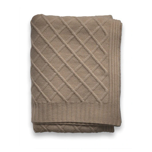 Diamond Knit Throw in Heather Taupe