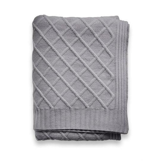 Diamond Knit Throw in Grey