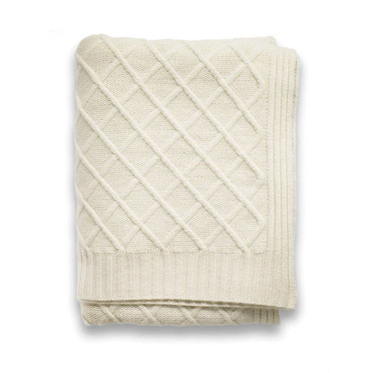 Diamond Knit Throw in Ivory